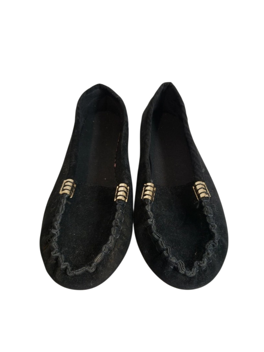 Xiuxian Women's Black W/ Gold Accents Flats